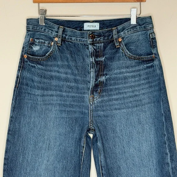 PISTOLA Denim Tate High Rise Bowed Wide Leg Women's Size 30 Cotton
